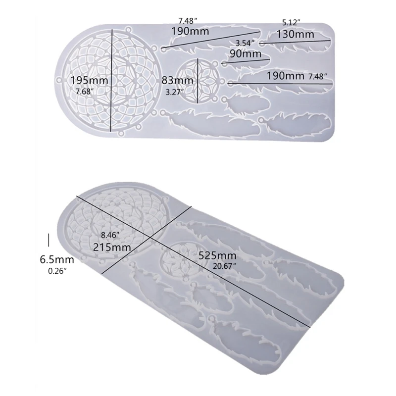 

Dream Catcher Feather Silicone Mould Keychain Pendant Jewelry DIY Crafting G2AF