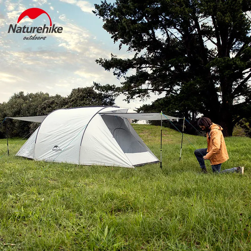 Naturehike 3 Person Tent 210T Family Large Space Two Way Door Opening Self-driving Outdoor Camping Waterproof NH19ZP006 | Спорт и