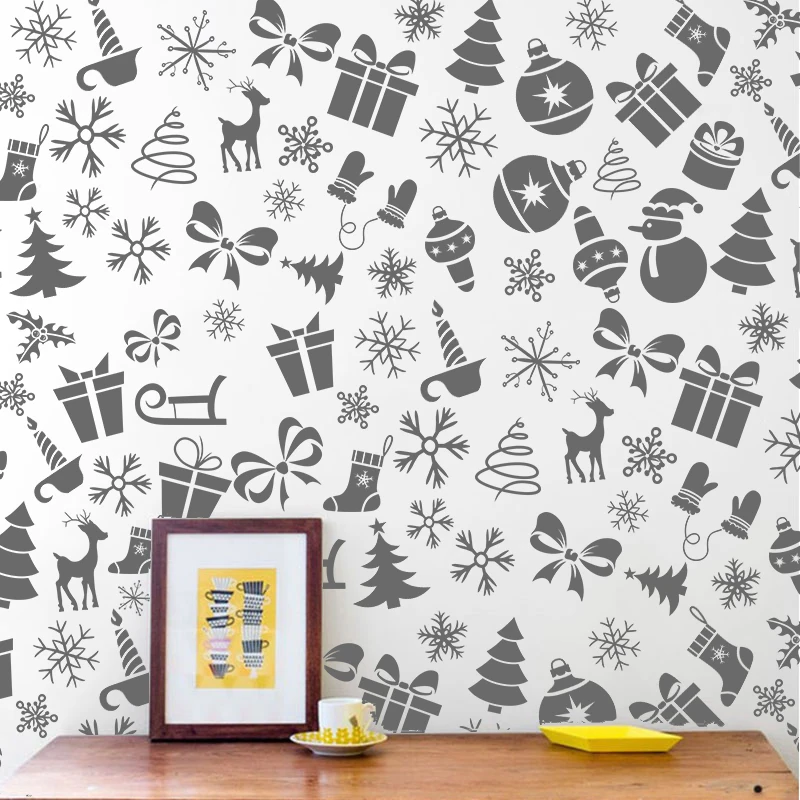 Скандинавский стиль Рождественская шляпа деревья Снежинка стикер снеговика для