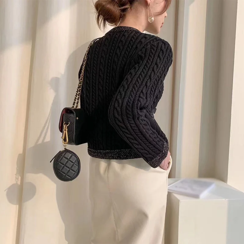Knitted Sweater Cardigans For Women Sweet Twisted Long Sleeve Girl Cardigan 2021 Autumn Elegant Single Breasted Ladies Sweaters |