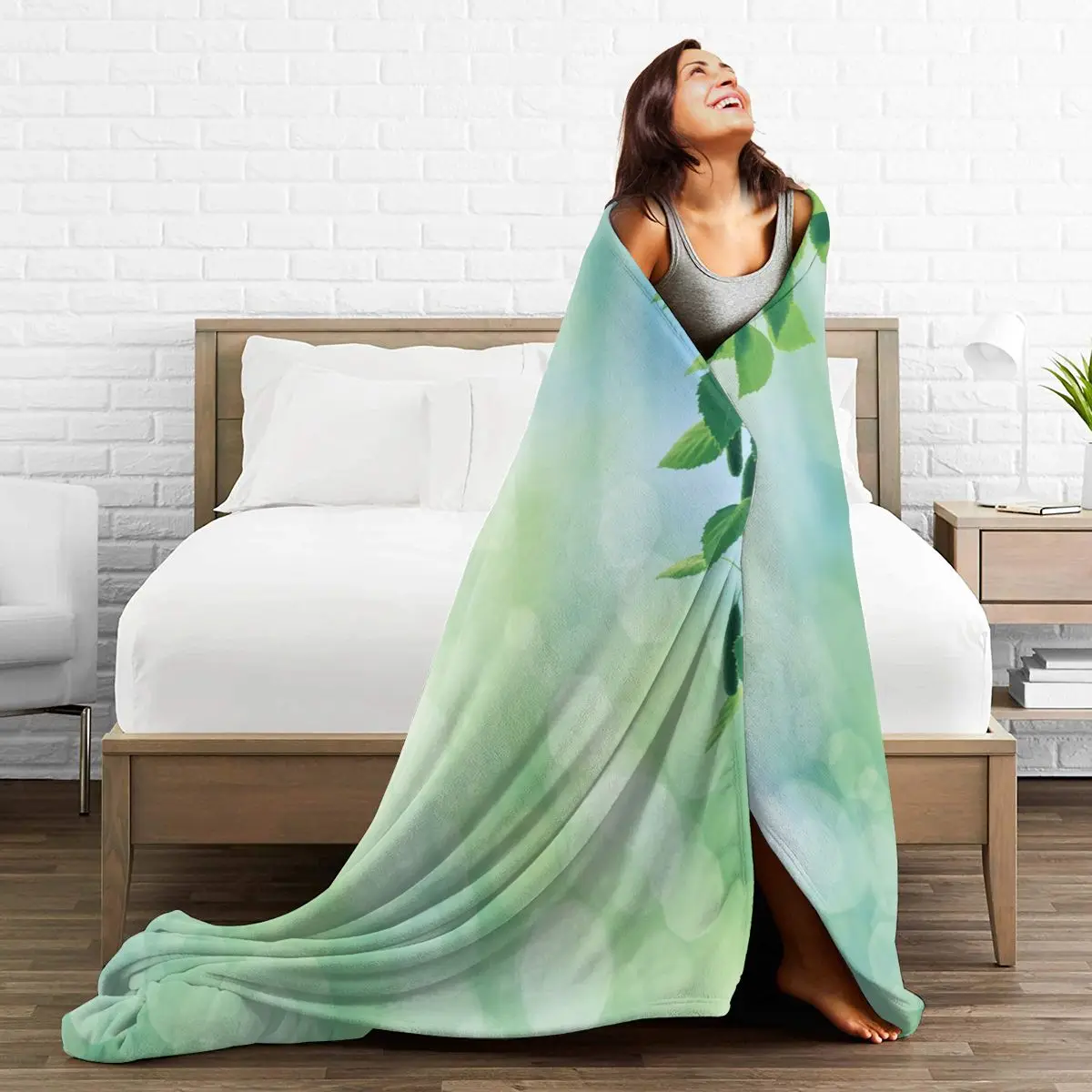 

Soft Warm Flannel Blanket Tree Leaves Macro Beauty Summer Travel Portable Winter Throw Thin Bed Sofa Blanket