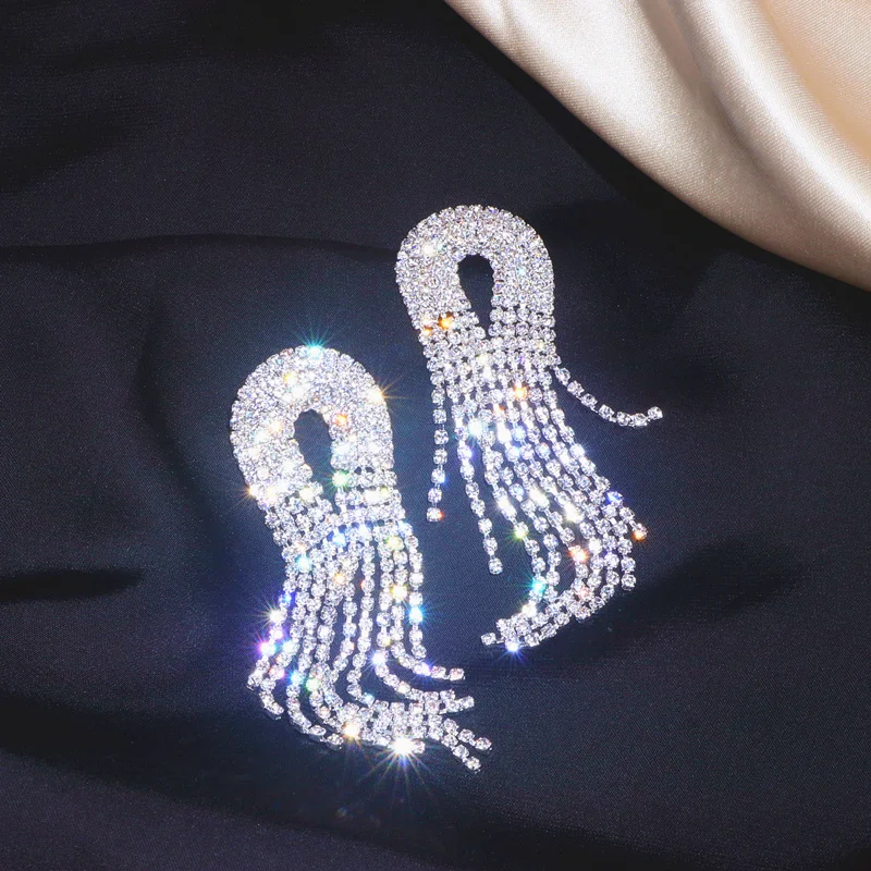 Модные роскошные длинные висячие серьги кисточки для женщин большие подвески с