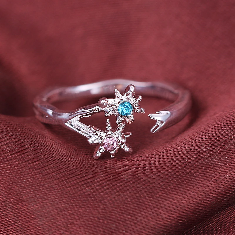 Anime Your Name Kimi no Na wa taki Miyamizu Mitsuha Silver Color Open Ring Wedding Statement Rings Jewelry Gifts For Women Girls |