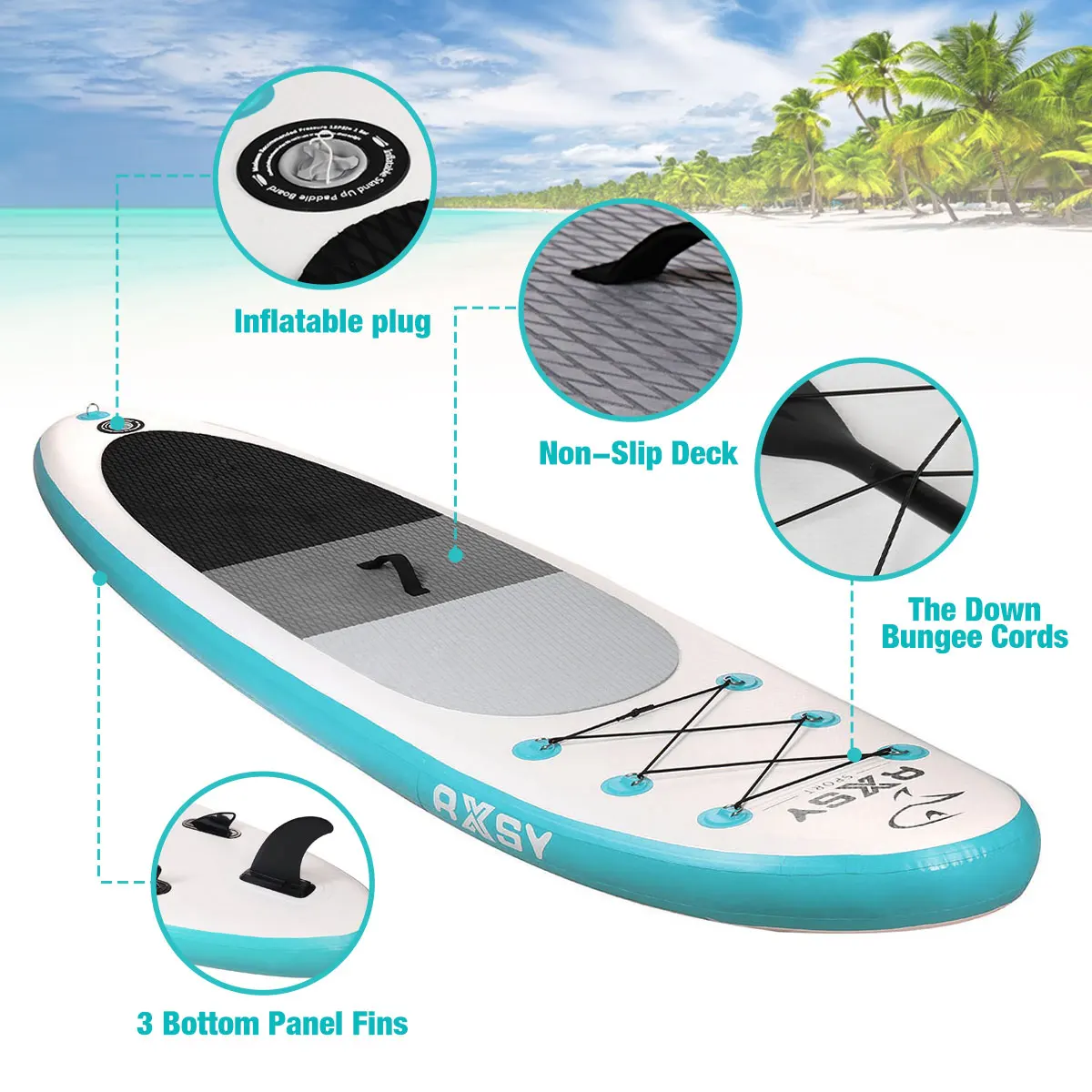 

RXSY 2021 NEW SUP 320*76*15cm inflatable surfboard stand up paddle board surf water sport board boat dinghy raft with 9pcs parts