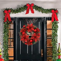 35cm red berries christmas wreath door hanging garland window wall ornament decoration 2022 happy new year navidad door pendants