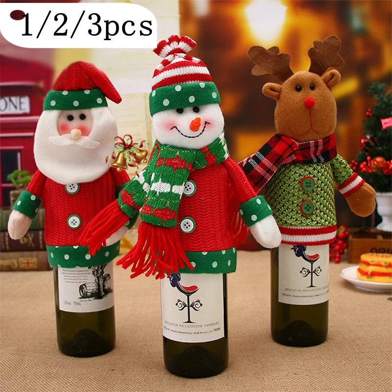 Рождественские украшения для дома Санта Клаус крышка бутылки вина Рождество