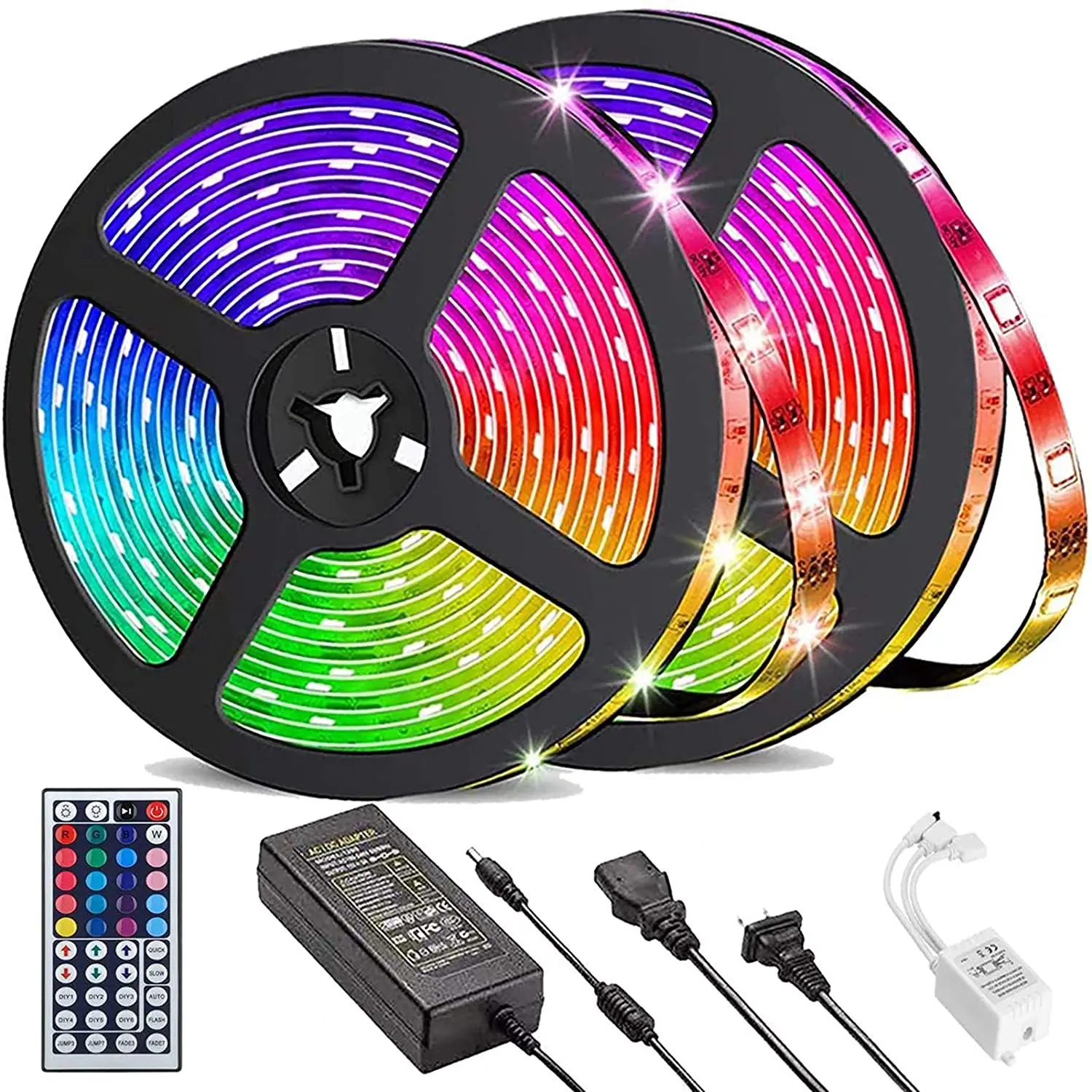 

LED Strip Lights 32.8ft Waterproof Light Strips with IR Remote Control 10m Color Changing 5050 RGB 300 LEDs Flexible Tape Lights