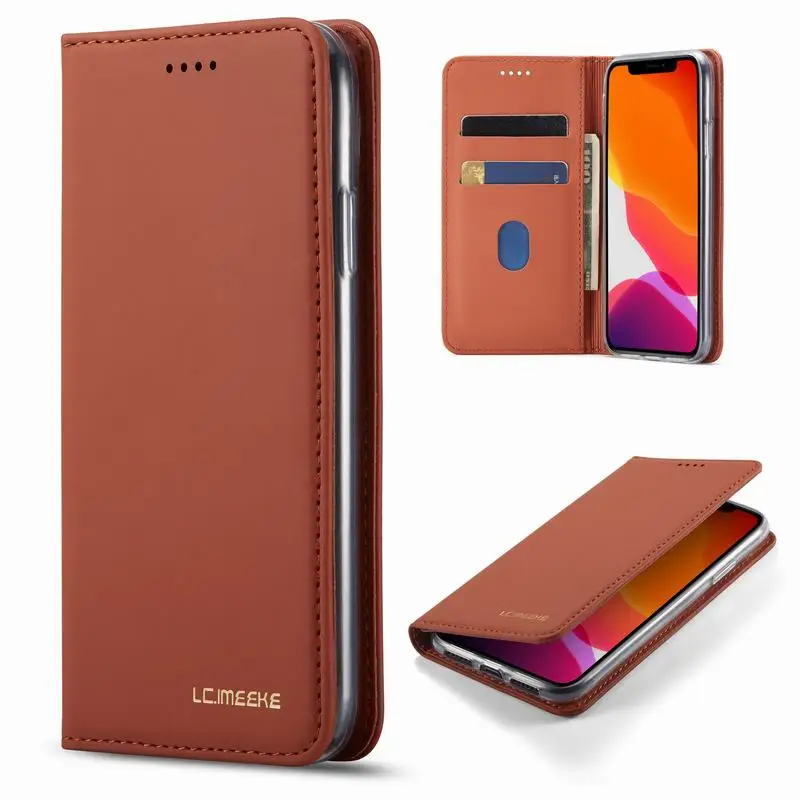 Brown Case Чехол для samsung Galaxy A50 A70 A40 Coque Роскошный чехол-портмоне из кожи с откидной крышкой S8 S9 S10 Note 9 10 плюс 50 A30 A20 A10 чехол для телефона - Цвет: Brown Case
