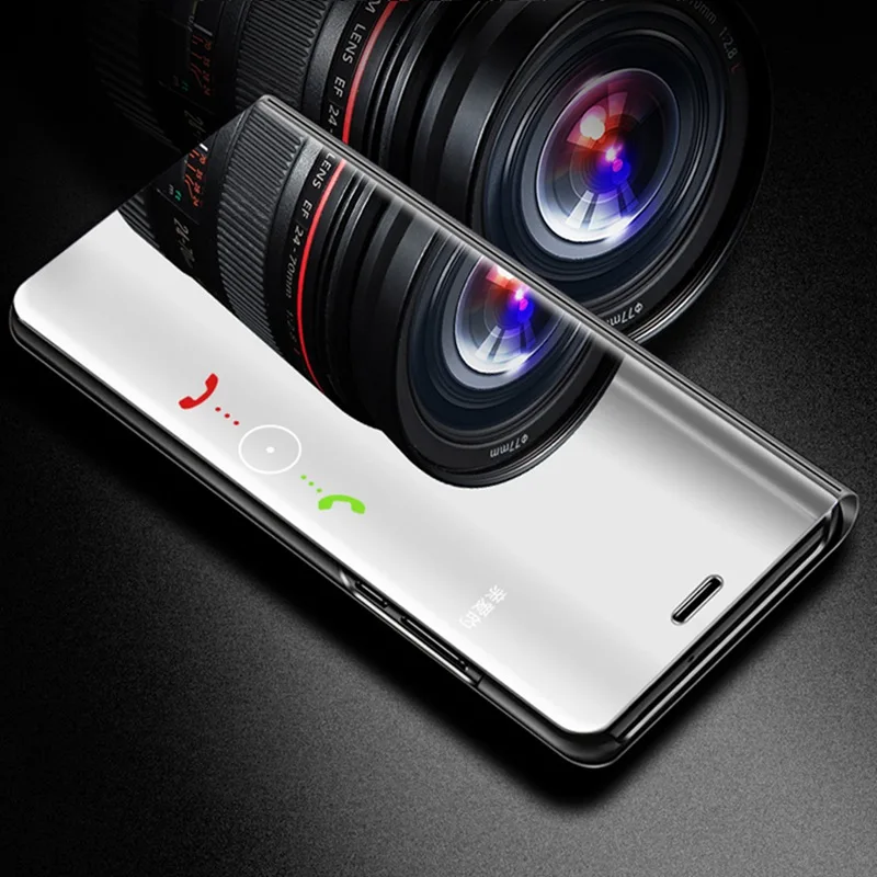 

Hot Smart Mirror Flip Stand Leather Phone Cases For Huawei P10 P9 Plus P8 Lite 2017 Mate 20 10 9 8 Pro Honor 7A 7C 7S 8 8X 8C 10