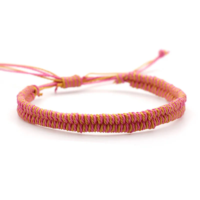 Плетеный веревочный браслет в богемном стиле для мужчин и женщин регулируемый из