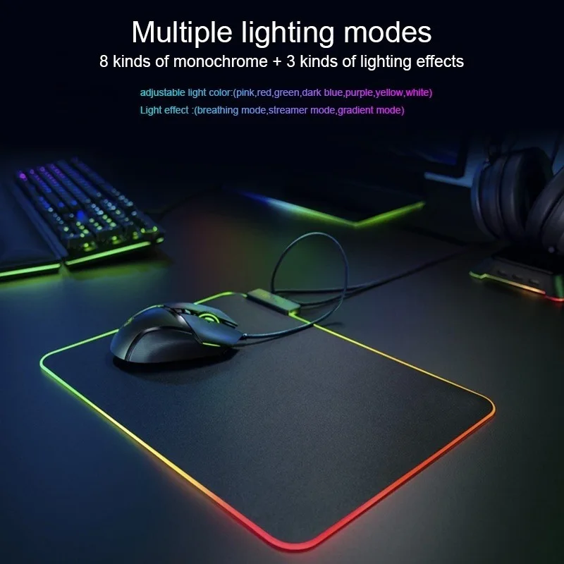 

LED Light Mousepad RGB Keyboard Cover Desk-mat Colorful Surface Mouse Pad Waterproof Multi-size World Computer Gamer CS Dota