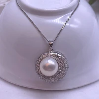 sinya tendy pendant necklace in 925 sterling silver with 12mm natural pearl fine jewelry for women mum lover hot sale
