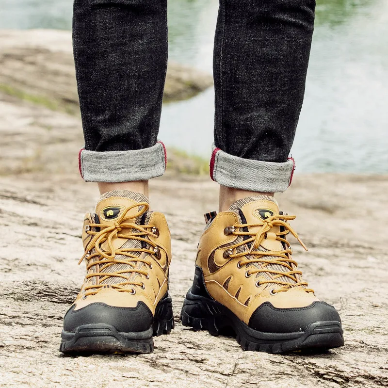 Plus Size 47 Tactical Boots Men Mountain Hiking Shoes Waterproof Outdoor Sports Sneakers Male Wearable Anti-skid Hunting Boots