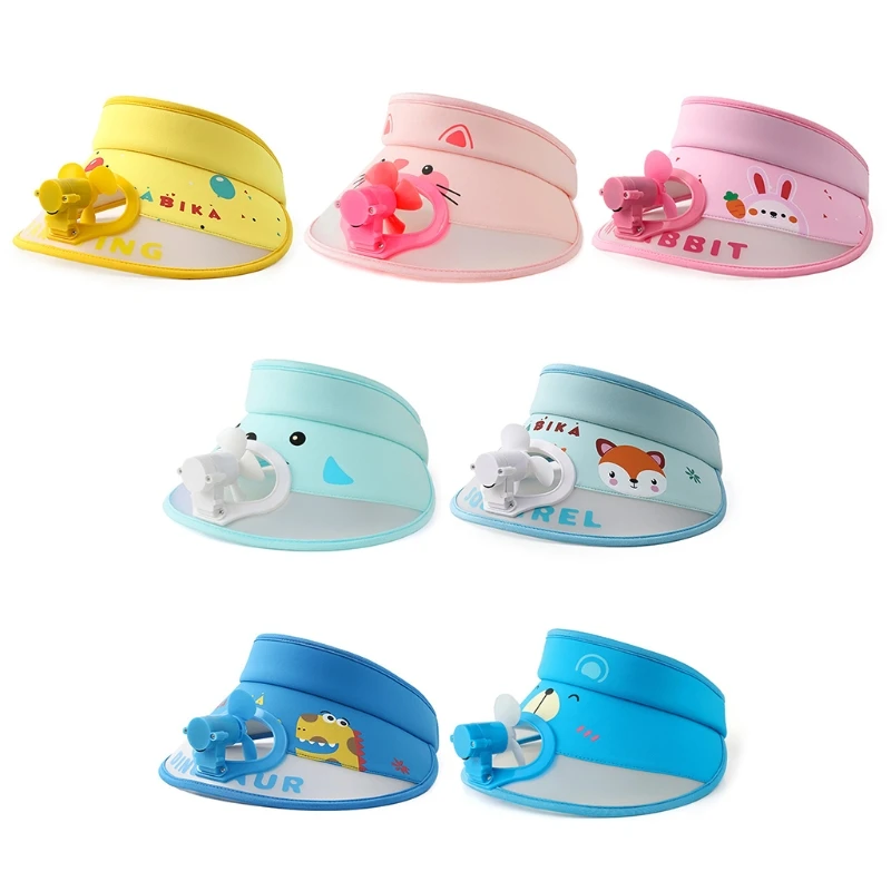 

Upgrade Anti-UV Cap with Fan Portable Cartoon Dinosaur Fan Hat with Built-in Battery USB Charging Fan Breathable Cap