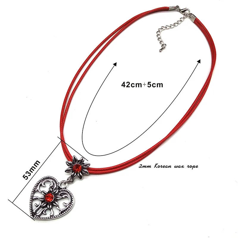 Модная винтажная серебряная подвеска в форме сердца традиционное ожерелье Edelweiss