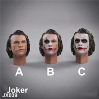 new in stock jxtoys jx039 16 joker heath ledger head sculpt pvc male clown head carving for 12 male action figure body