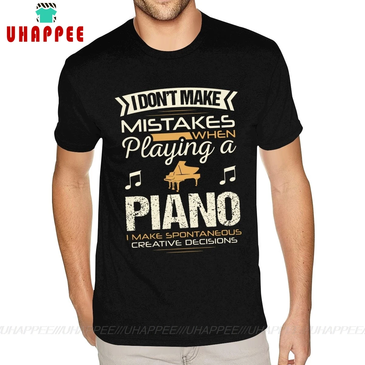 Милые футболки для пианино с ошибками мужчин размера плюс ультра хлопковые