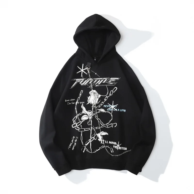 

European Style Print High Street Luxury Pullover Unisex Hoodies Winter New Top Quality Cotton Thick Warm Oversized Xуди Oверсайз