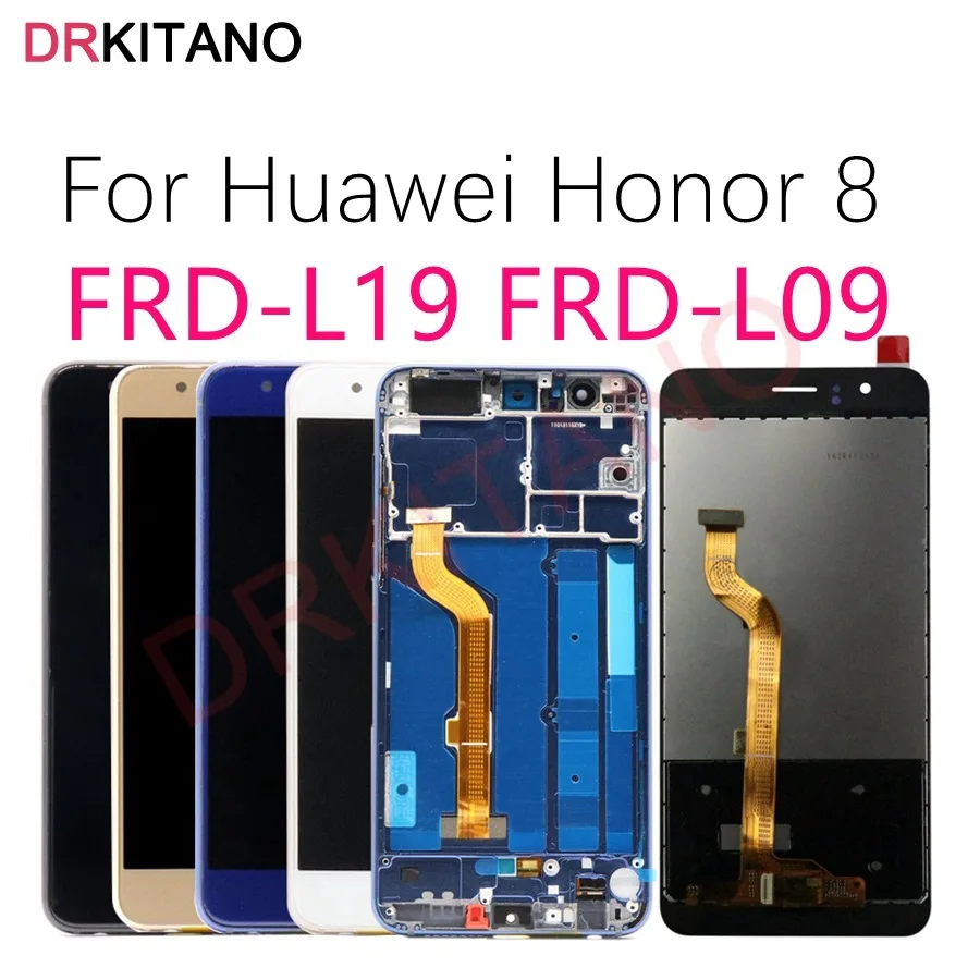 Для Honor 8 ЖК-дисплей сенсорный экран дигитайзер Honor8 ЖК-дисплей для huawei Honor 8 ЖК-дисплей с рамкой FRD L19 L09 L14 замена экрана