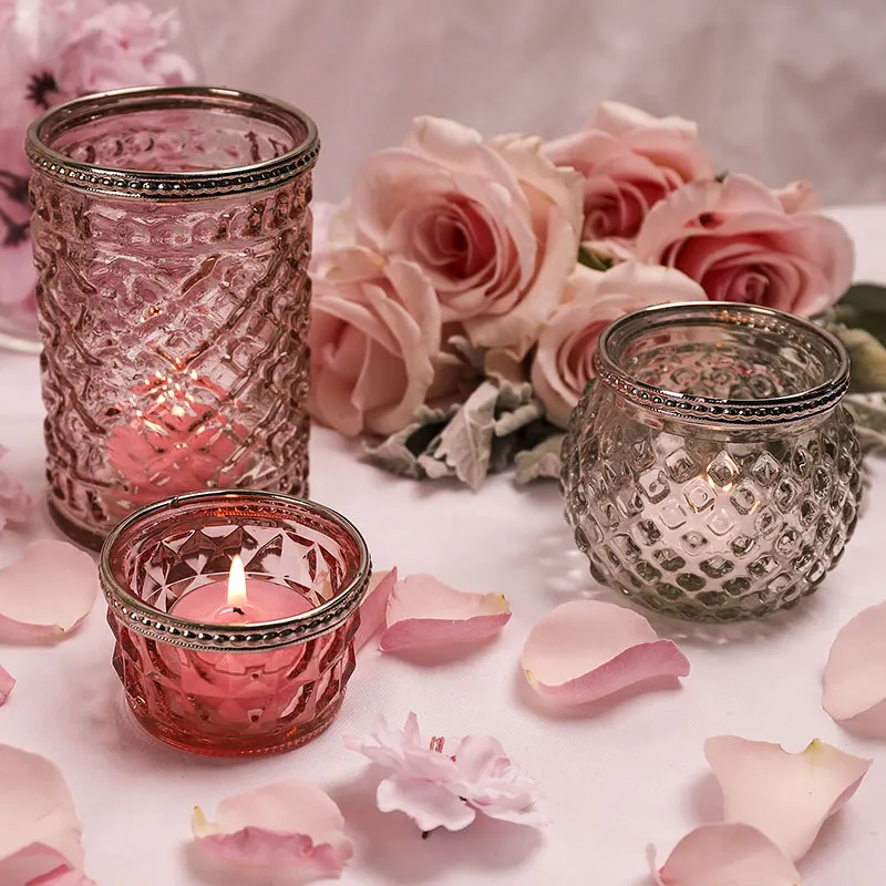 

Colorful candle holder glass set creative decoration storage cup bar wedding candlelight dinner romance