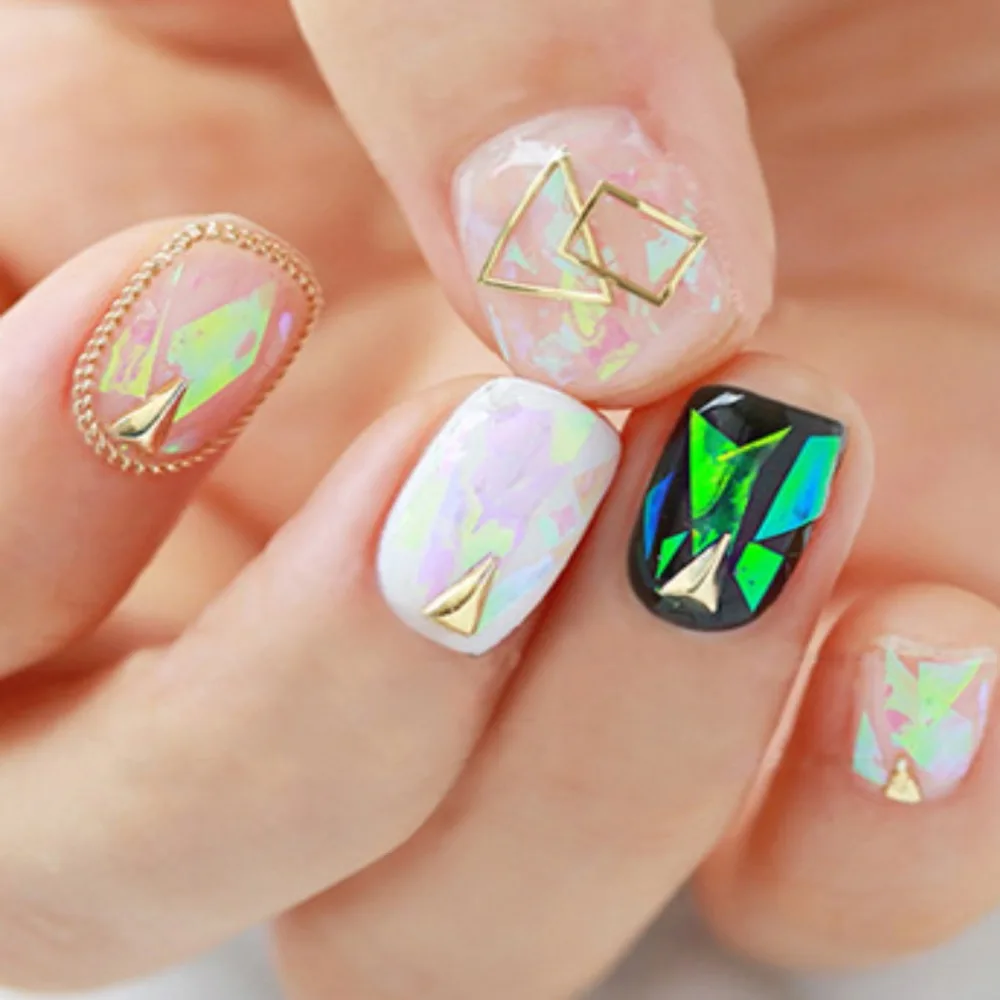 10 шт./лот сделай сам ногтей сломанная стеклянная фольга трафарет на палец