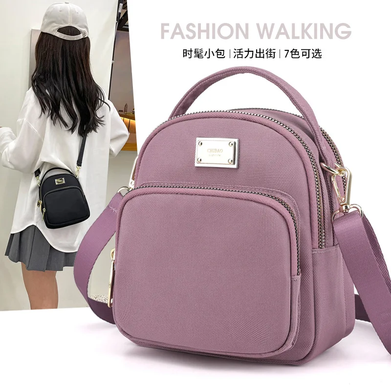 

New ladies shoulder mobile phone lightweight waterproof nylon cloth bag large-capacity casual messenger bag all-match handbag