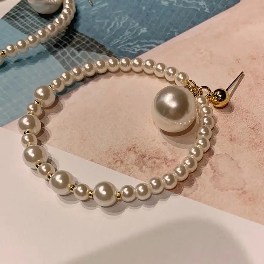 Модные Качественные большие круглые жемчужные серьги удобные для ношения