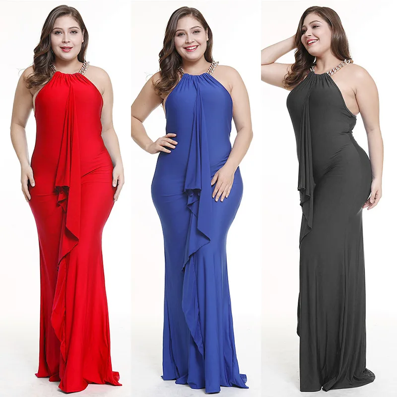 Женское однотонное асимметричное платье в европейском и американском стиле