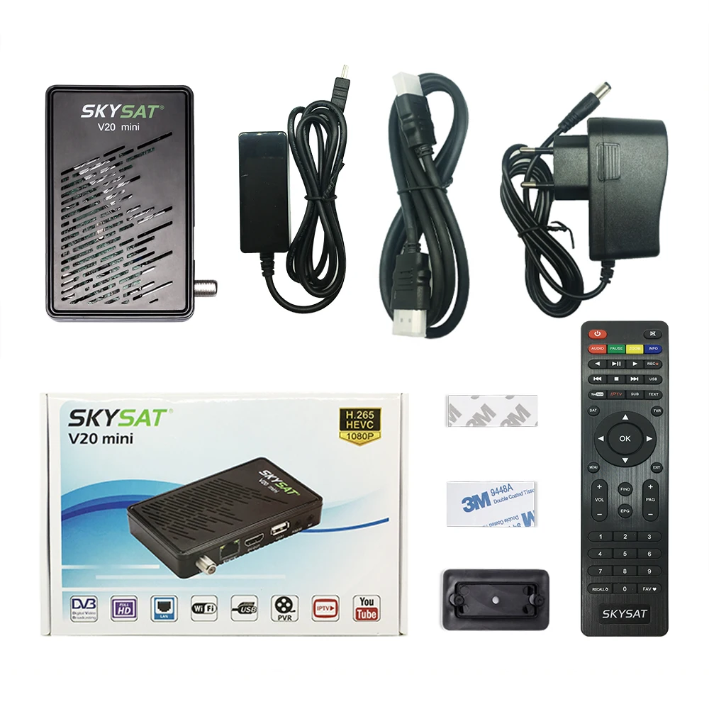 SKYSAT V20 мини H265 спутниковый ресивер DVB-S2 HD ACM CS Cline CCCam Newcamd RJ45 WiFi Powervu Biss m3u Xtream IPTV декодер