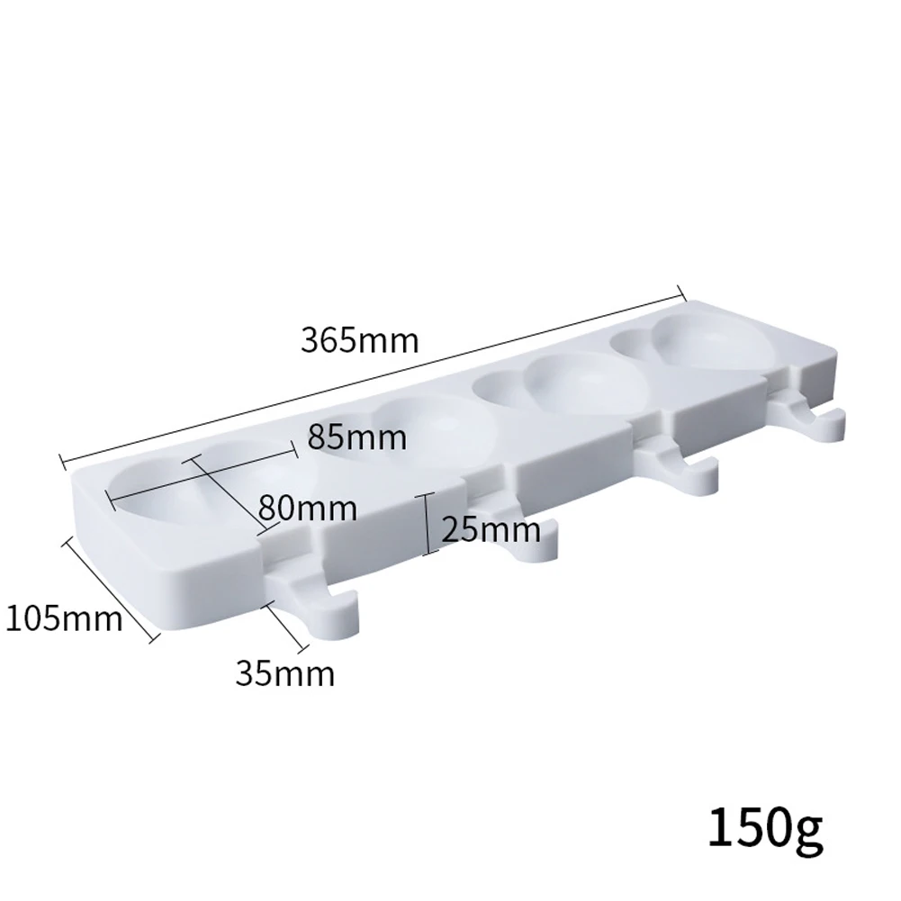 

1PC 4 Cell Ice Cream Mold Heart Shape Silicone Popsicle Form Maker Ice Lolly Moulds Ice Cube Tray For Party Bar Decoration