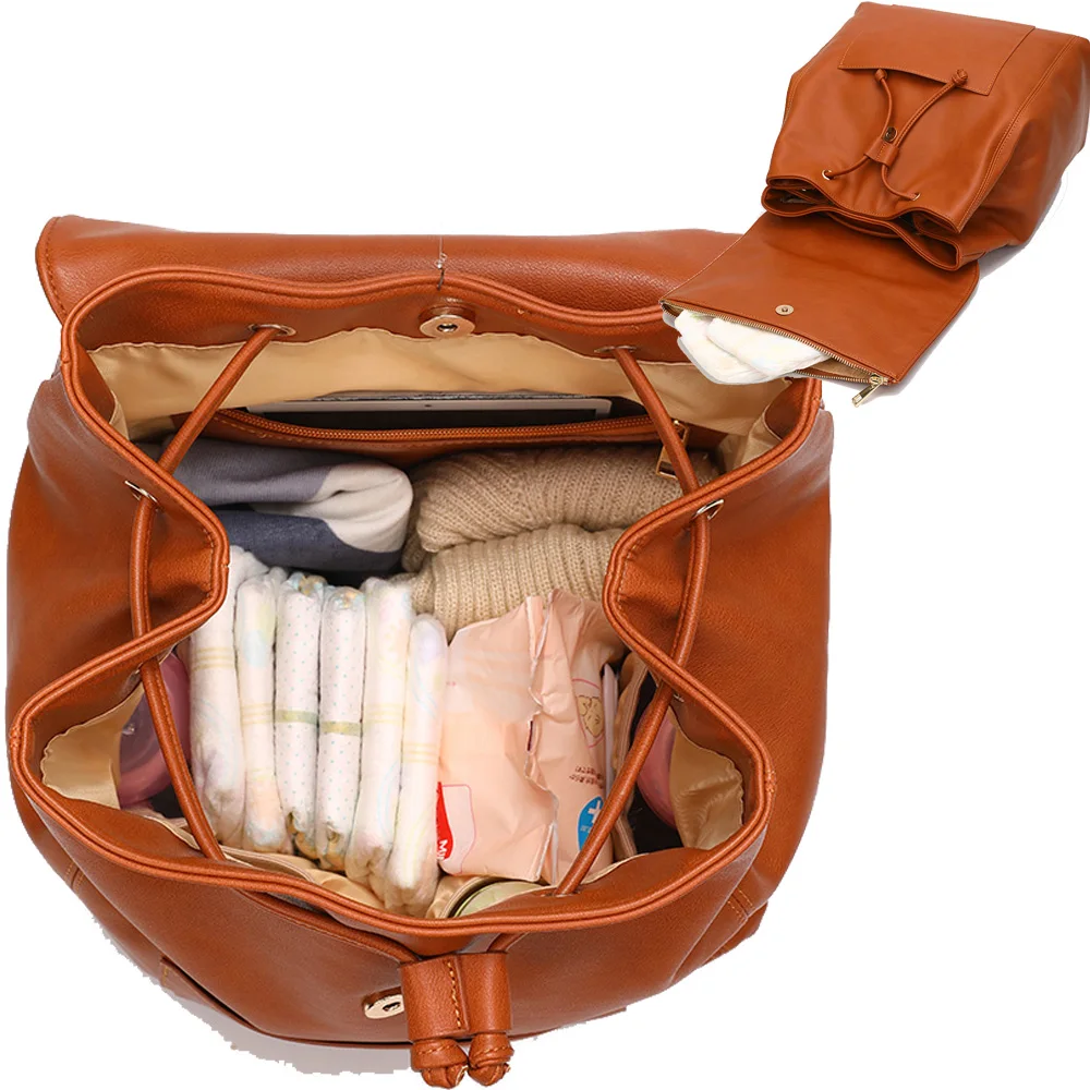 Сумка для подгузников из пу кожи модный рюкзак на плечо матери и ребенка отправки