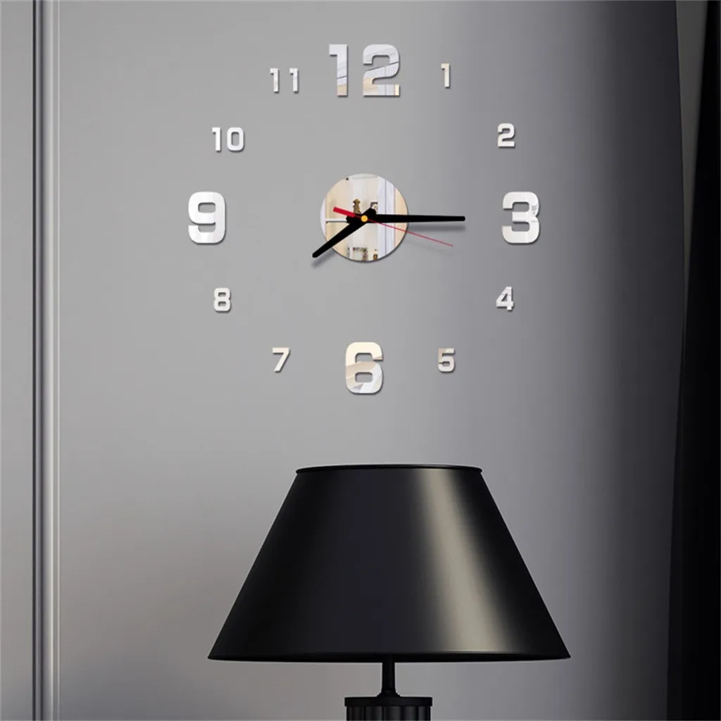 3D DIY Roman Numbers Acrylic Mirror Wall Sticker Clock Home Decor Mural Decals | Дом и сад