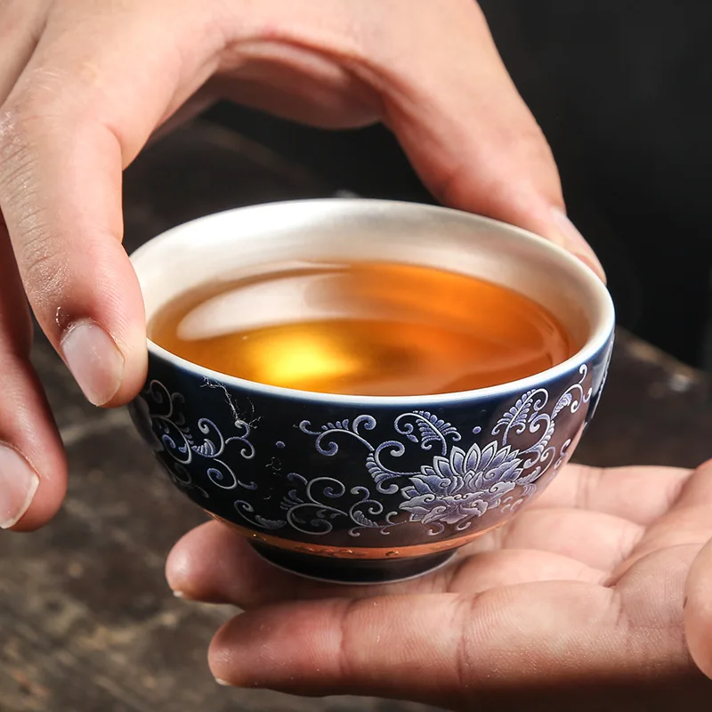 

999 pure silver Ceramics Coffee mugs japanese kung fu tea-cup ceramic handmade