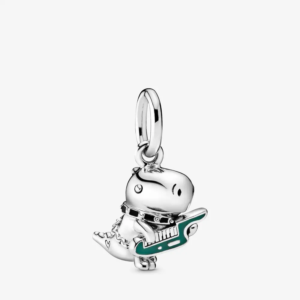 

100% 925 Sterling Silver Birthday Jewelry DIY Gift Trendy Bassist alligator pendant Charm fit Original Pandora Bracelets