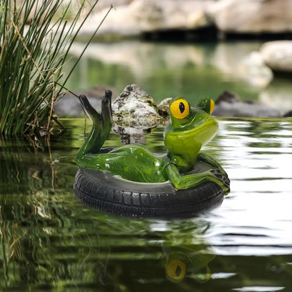 

Creative Resin Floating Frogs Statue Outdoor Garden Pond Decorative Cute Frog Sculpture For Home Desk Garden Decor Ornament