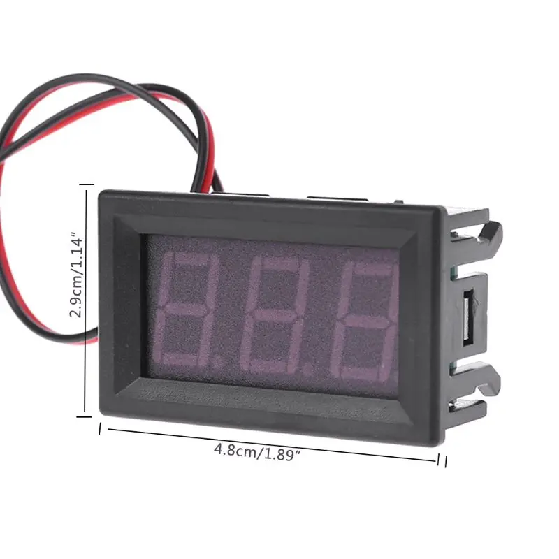

DC 5V-120V Digital Voltmeter LED Display Panel 2 Wire Volt Voltage Test Meter For 12V 24V 96V Electromobile Motorcycle