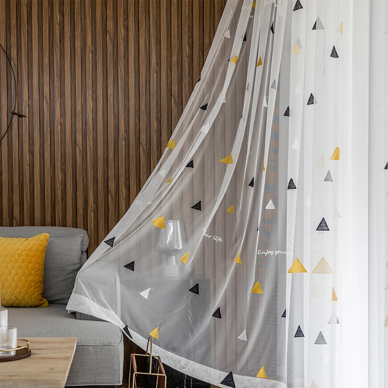 

Embroidered high quality curtain is suitable for bedroom, living room, balcony, children's room sunshade screen