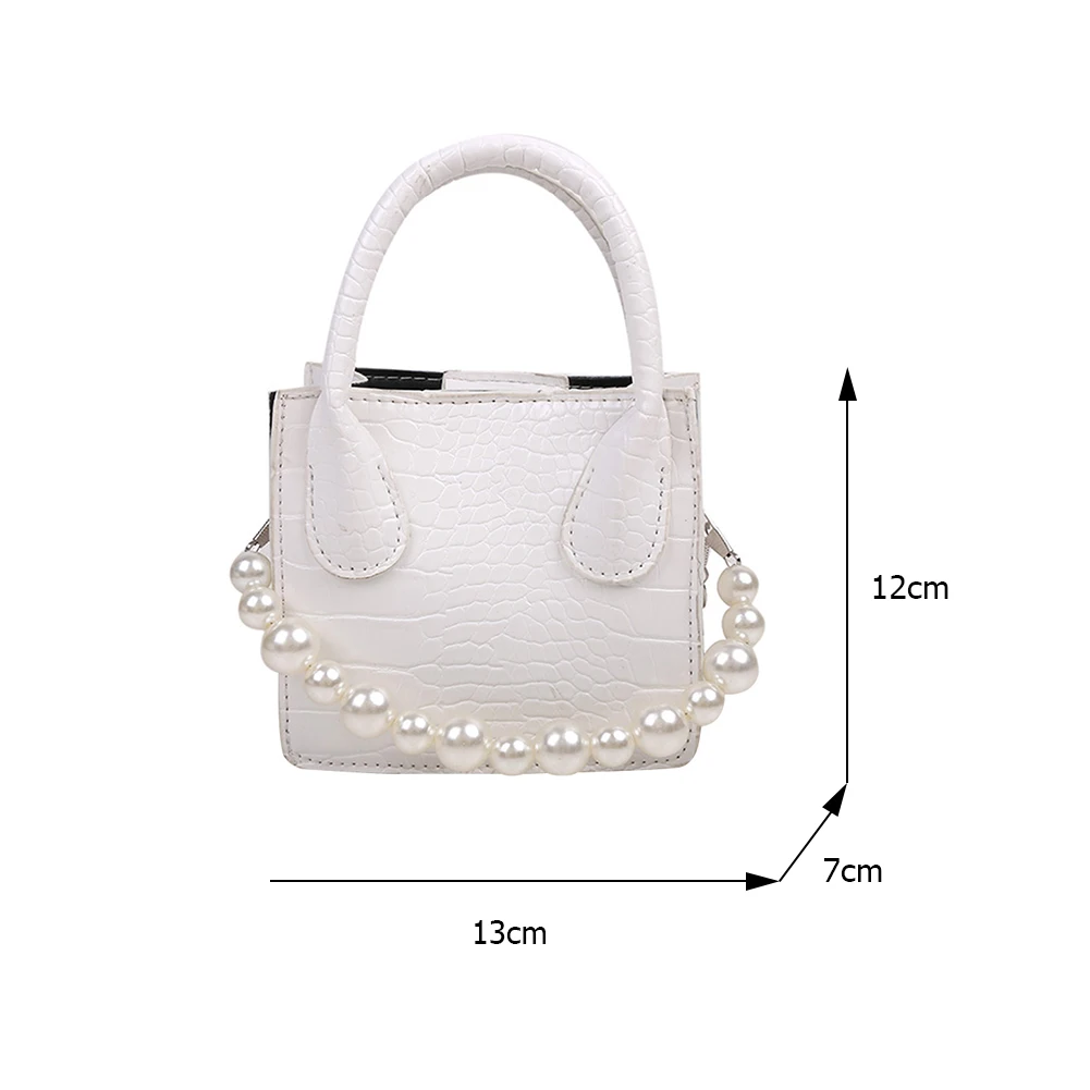 

Vintage Women Alligator Pattern Shoulder Crossbody Bags PU Leather Messenger Bag Casual Ladies Pearl Chain Top-handle Handbags