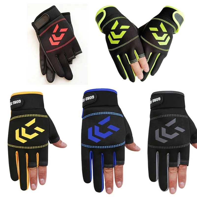

Winter New Fashion Men's Fishing Gloves Sports Riding Male's Gloves Fitness Warm Three-finger Half-finger Gloves For Boys