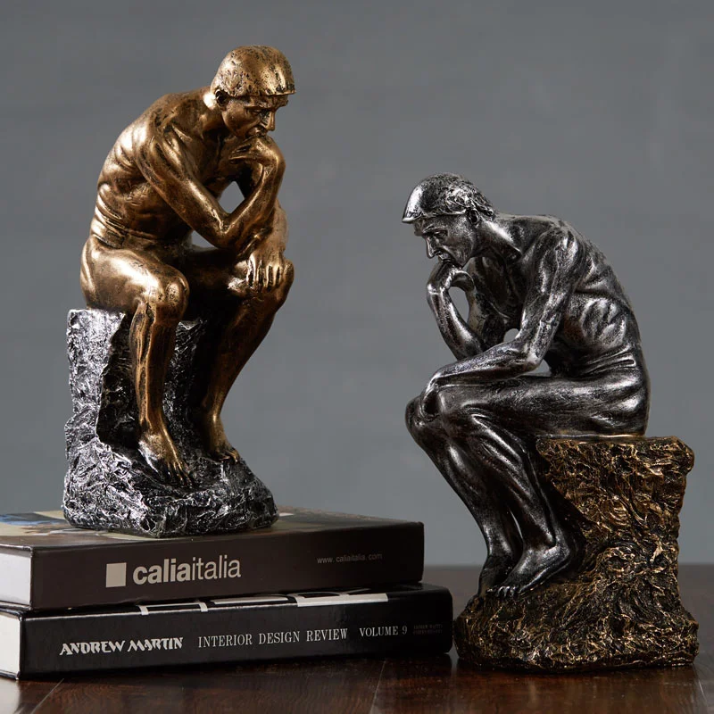 

24.5cm Nordic Creative Statue The Thinker Resin Sculpture Office Study Home Decoration Decoration Handmade Crafts Sculpture