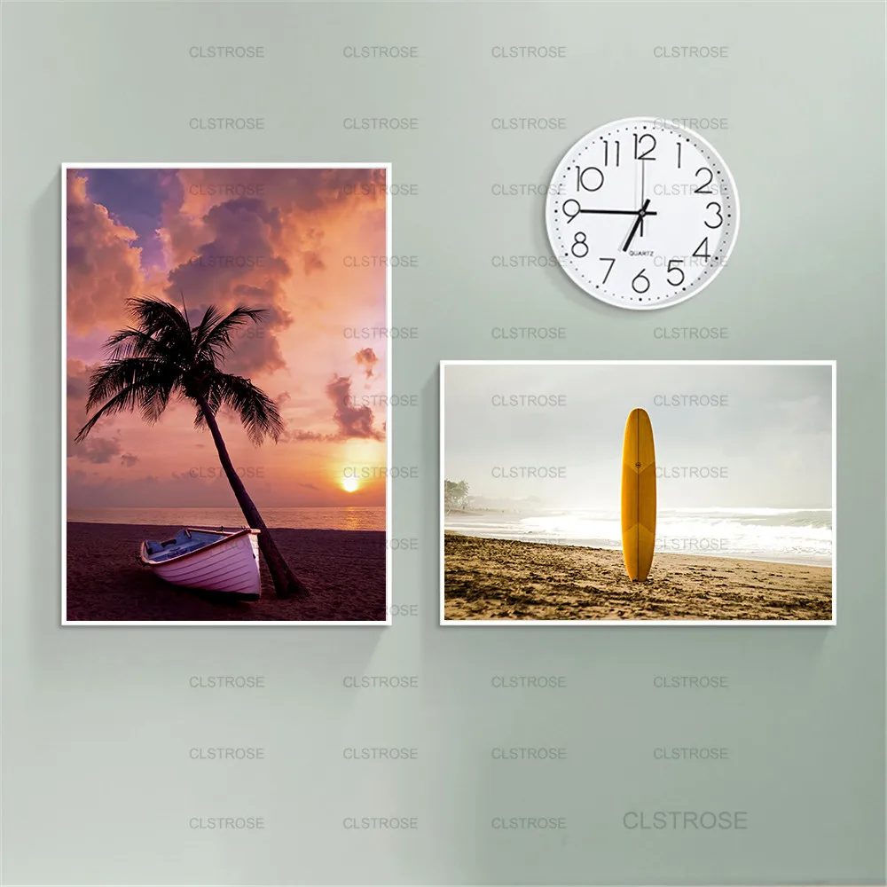 Картина на холсте морской пейзаж плакат пляж море дерево песок океан фотография