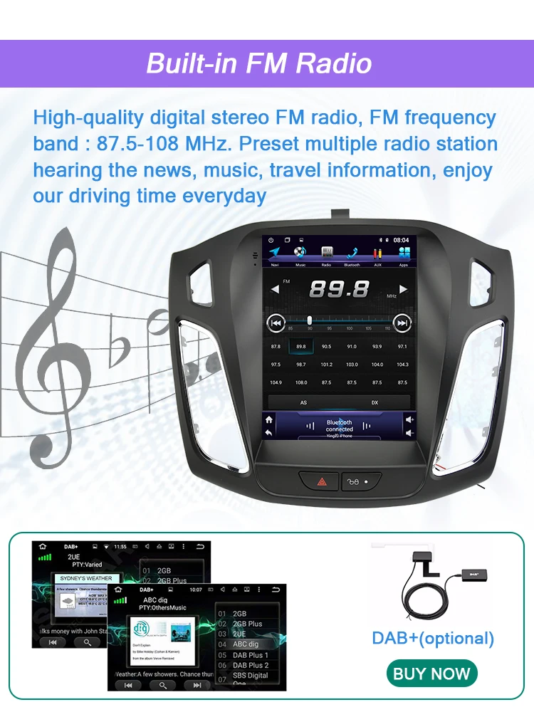 AUTOTOP 2 Din Android 8,1 вертикальный экран автомобильный gps Мультимедиа для Ford/Focus салон 2012- gps навигация автомобильный видео Радио