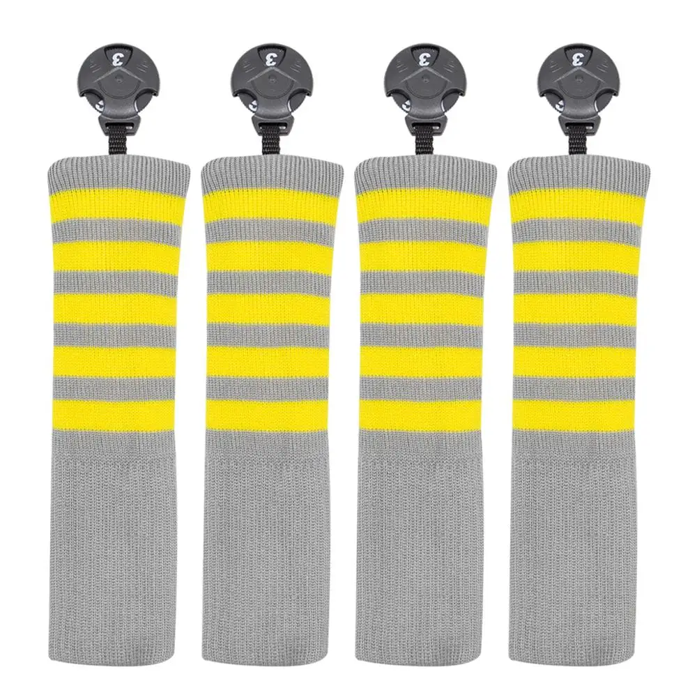 4 шт. гибридные головные уборы для гольфа в желтую полоску|Головка клюшки| |