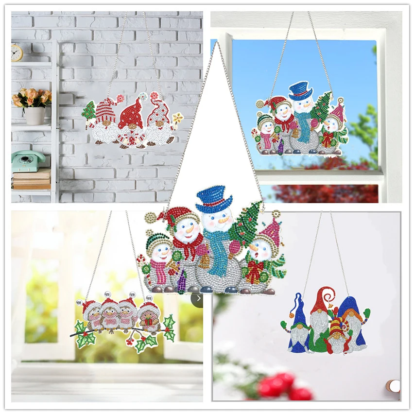 

Рождественский Декор, алмазная живопись, перекрестная дверь, подвесной набор для алмазной вышивки, особая форма алмазов, искусство, окно, подвесной Декор для дома