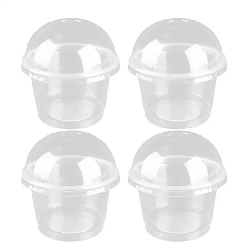 

250ml Disposable Plastic Cups With Lids Salad Cup Transparent Plastic Dessert Bowl Container With Lid For Bar Cafe Home Party