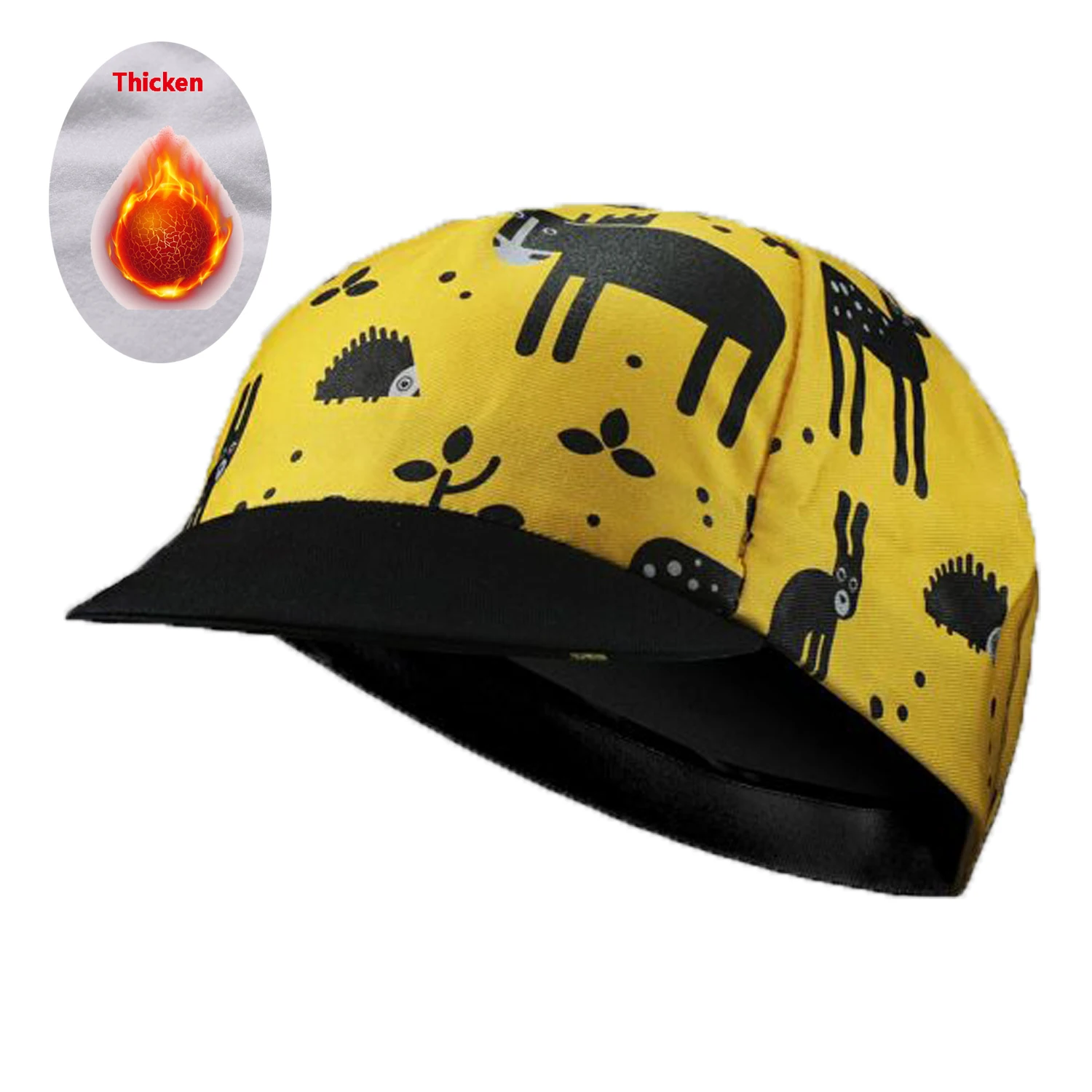 Кепка для велоспорта в стиле ретро с мультяшными животными рай полиэстер/флис