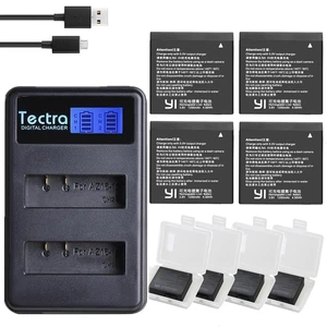 1400mAh 4.4V Replacement Li-ion Battery AZ16-1 + LCD USB Dual Charger for Xiaomi Yi 2 4K Original Xiao Mi Yi Lite Action Cameras