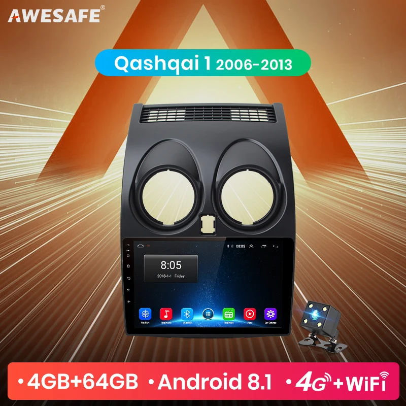 AWESAFE для Nissan Qashqai 2006-2013 J10 автомобильный Радио Мультимедиа Видео плеер gps DSP No 2din 2 din Android 9,0 4G+ 64G
