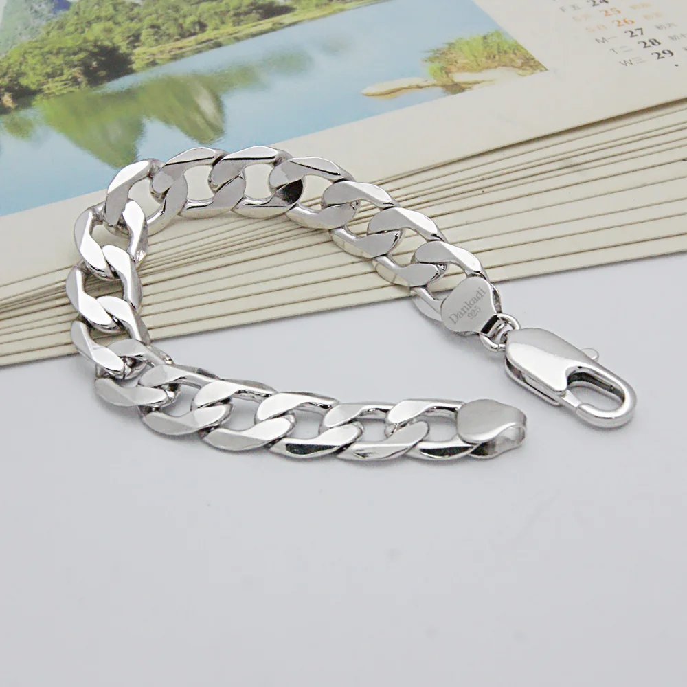 Хип хоп панк Для мужчин браслет КУБИНСКИЙ звено цепи s Wo Браслеты серебристого