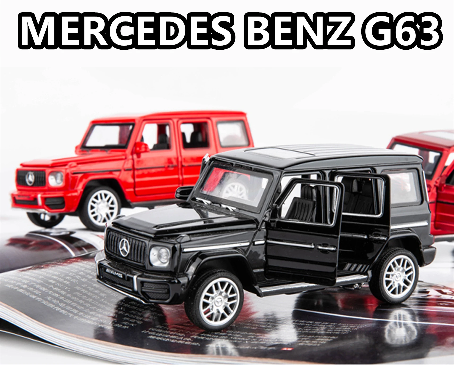

1:32 Mercedes-Benz G63G65 off-road alloy sound and light car model collection gift pull-back vehicle
